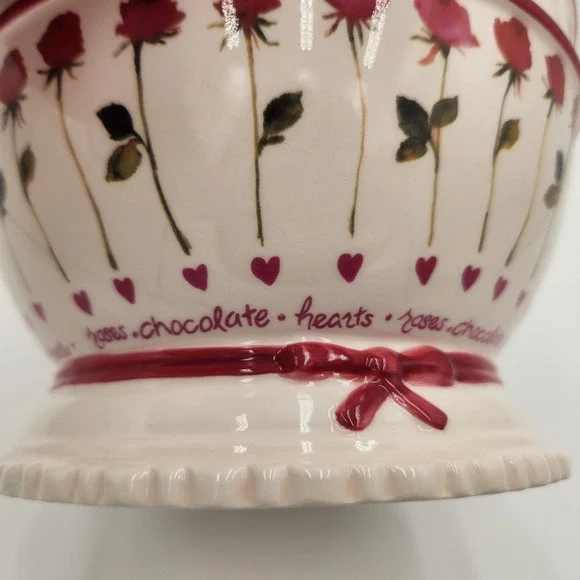 Bath & Body Works Roses Chocolates Hearts 6 1/2" Planter Bowl Unique Gift Idea - Picture 4 of 10